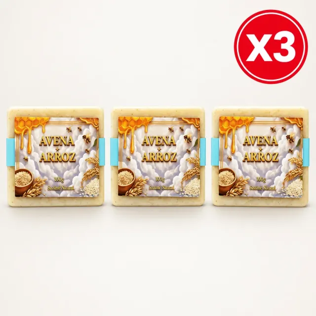 Tripack de jabones de avena y arroz