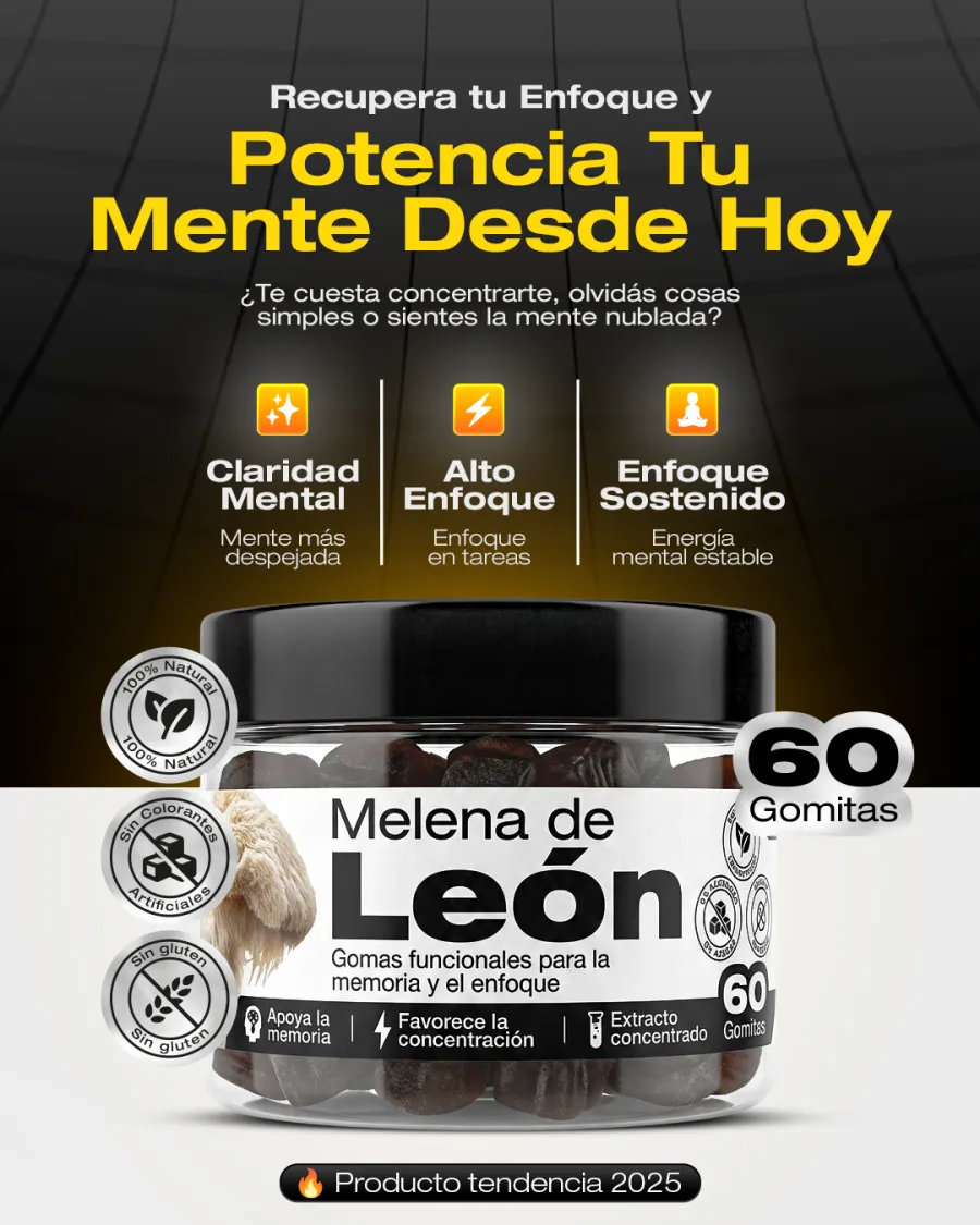 GOMAS DE MELENA DE LEÓN X60 · MEMORIA Y ENFOQUE EN GOMITAS
